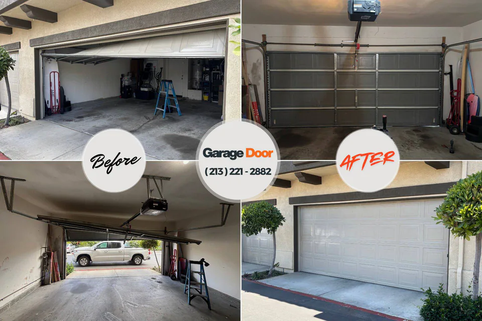 Before and after: garage door repair Muldraugh, KY